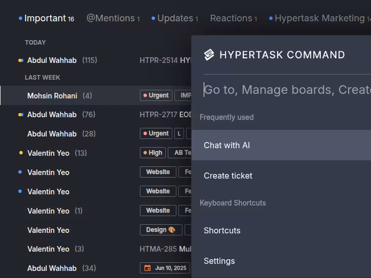 Inbox zero interface